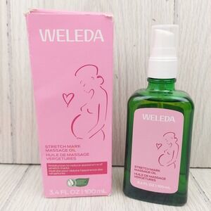 Weleda Stretch Mark Massage Oil Pregnancy 3.4oz Pink Natural Body Oil Vitamin‎ E